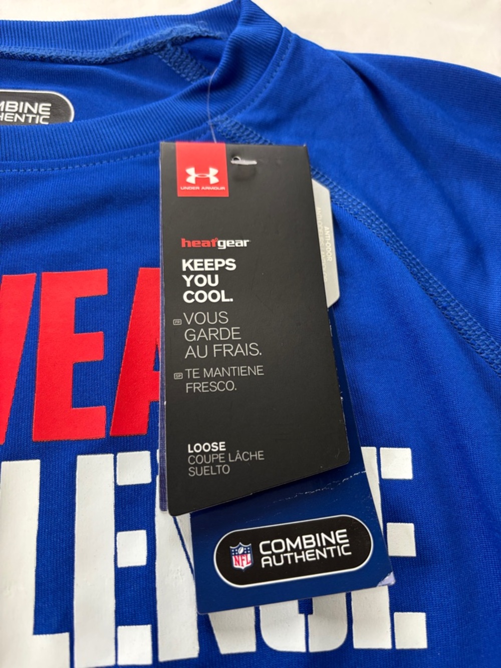 đź’™ Under Armour Buffalo Bills Youth Small Tee Blue NWT Combine Authentic đź’™ - Picture 10 of 16